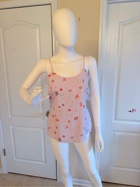 Lavender Express Floral Cami Tank Top W/Spaghetti Straps Size S Like New